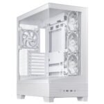 Asus A31 Plus ARGB Gaming Case w/ Front & Side Glass Windows, ATX, 4x ARGB Fans, USB-C, Angled Base, Asus BTF Compatible, White