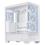 Asus A31 Plus ARGB Gaming Case w/ Front & Side Glass Windows, ATX, 4x ARGB Fans, USB-C, Angled Base, Asus BTF Compatible, White - Image 2