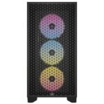 Corsair 3000D RGB Airflow Gaming Case w/ Glass Window, ATX, 3x AR120 RGB Fans, GPU Cooling, 4-Slot GPU Support, High-Airflow Front, Black