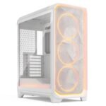 Fractal Design Meshify 3 Ambience Pro RGB (White TG Clear) Gaming Case w/ Clear Window, E-ATX, Mesh Front, 3x RGB Fans, Adjust Pro Hub, USB-C 20Gbps