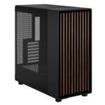 Fractal Design North XL RC Charcoal Black (TG Dark) Case w/ Dark Glass Window, ATX, 3 PWM Fans, USB-C, Walnut Front, Reverse Connector/Asus BTF Compatible