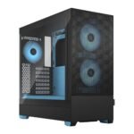 Fractal Design Pop Air RGB (Cyan Core TG) Gaming Case w/ Clear Glass Window, ATX, Hexagonal Mesh Front, Cyan Interior/Accents, 3 RGB Fans & ARGB Controller - Image 6