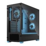 Fractal Design Pop Air RGB (Cyan Core TG) Gaming Case w/ Clear Glass Window, ATX, Hexagonal Mesh Front, Cyan Interior/Accents, 3 RGB Fans & ARGB Controller - Image 2