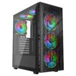 Vida Sirocco V2 Black ARGB Gaming Case w/ Glass Window, ATX, 6x ARGB Fans, Mesh Front - Image 7