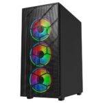 Vida Sirocco V2 Black ARGB Gaming Case w/ Glass Window, ATX, 6x ARGB Fans, Mesh Front - Image 2