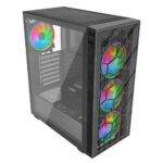 Vida Sirocco V2 Black ARGB Gaming Case w/ Glass Window, ATX, 6x ARGB Fans, Mesh Front - Image 4