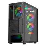 Vida Sirocco V2 Black ARGB Gaming Case w/ Glass Window, ATX, 6x ARGB Fans, Mesh Front - Image 5