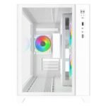 Vida Akira V2 White ARGB Gaming Case w/ Glass Front & Side, Micro ATX, 3x ARGB PWM Fans, 6-Port ARGB Fan Hub & Remote Control - Image 2
