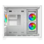 Vida Akira V2 White ARGB Gaming Case w/ Glass Front & Side, Micro ATX, 3x ARGB PWM Fans, 6-Port ARGB Fan Hub & Remote Control - Image 3