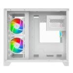 Vida Akira V2 White ARGB Gaming Case w/ Glass Front & Side, Micro ATX, 3x ARGB PWM Fans, 6-Port ARGB Fan Hub & Remote Control - Image 4