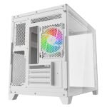 Vida Akira V2 White ARGB Gaming Case w/ Glass Front & Side, Micro ATX, 3x ARGB PWM Fans, 6-Port ARGB Fan Hub & Remote Control - Image 5
