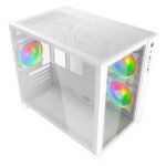 Vida Akira V2 White ARGB Gaming Case w/ Glass Front & Side, Micro ATX, 3x ARGB PWM Fans, 6-Port ARGB Fan Hub & Remote Control - Image 6