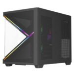 Vida Arcade Black ARGB Gaming Case w/ Glass Side & Glass/Mesh Front, Micro ATX, ARGB Strips, 3x ARGB PWM Fans, 6-Port ARGB Fan Hub & Remote Control - Image 5