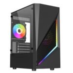Vida Genesis Black ARGB Gaming Case w/ Glass Window, Micro ATX, 2x ARGB Fans, Front ARGB Strip - Image 6
