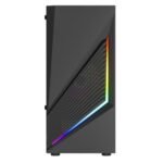 Vida Genesis Black ARGB Gaming Case w/ Glass Window, Micro ATX, 2x ARGB Fans, Front ARGB Strip