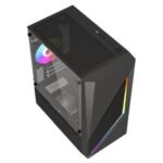 Vida Genesis Black ARGB Gaming Case w/ Glass Window, Micro ATX, 2x ARGB Fans, Front ARGB Strip - Image 3