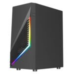 Vida Genesis Black ARGB Gaming Case w/ Glass Window, Micro ATX, 2x ARGB Fans, Front ARGB Strip - Image 4