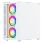 Vida Lucid White ARGB Gaming Case w/ Glass Front & Side, Micro ATX, 4x ARGB Infinity Fans - Image 3