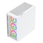 Vida Lucid White ARGB Gaming Case w/ Glass Front & Side, Micro ATX, 4x ARGB Infinity Fans - Image 5