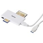 Hama External USB 3.0 Multi-Card Reader, SD/microSD/CF/MS, White, USB Powered - Image 2