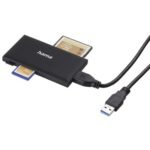 Hama External USB 3.0 Multi-Card Reader, SD/microSD/CF/MS, Black, USB Powered - Image 2