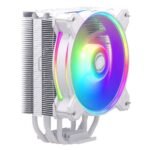 Cooler Master Hyper 212 Halo ARGB Heatsink & Fan, Intel/AMD, 4 Heat Pipes, Rifle Bearing Fan, Compact 154mm Height, White - Image 4