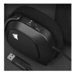 Corsair HS80 RGB Wired Gaming Headset, USB, 7.1 Surround, Flip-To-Mute Mic, Broadcast-Grade Mic, RGB Logo, Carbon - Image 5