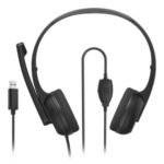 Hama (HS-USB250 V2) Lightweight Office Headset with Boom Microphone, USB, Padded Ear Pads, In-line Controls