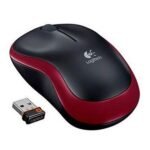 Logitech M185 Wireless Notebook Mouse, USB Nano Receiver, Black/Red - Image 3