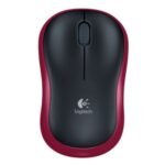 Logitech M185 Wireless Notebook Mouse, USB Nano Receiver, Black/Red - Image 2