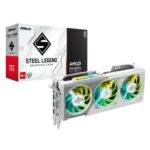 Asrock RX9070 Steel Legend 16GB OC, PCIe5, 16GB DDR6, HDMI, 3 DP, 2700MHz Clock, RGB Lighting, White, Overclocked - Image 4