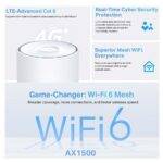 TP-LINK (DECO X10-4G) 4G+ AX1500 Whole Home Mesh WiFi 6 Gateway, Single Unit, Dual Band, 3x GB Ports, Access Point Mode - Image 2