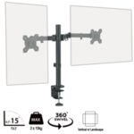 piXL Desk-Mounted Fully-Adjustable Dual Monitor Arm for Screens Up To 27 inch with VESA Mount & Built-In Cable Management - Image 5