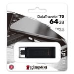 Kingston DT70/64GB DataTraveler 64GB USB Flash Drive, USB 3.2,  USB-C, Gen1, 80MB/s, Clear Cap, Black, Retail. - Image 3