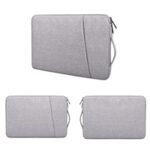 Prevo 15.6 Inch Laptop Sleeve, Side Pocket, Cushioned Lining, Light Grey - Image 3