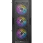 ANTEC AX20 Case, Black, Mid Tower, 1 x USB 3.0 / 2 x USB 2.0, Tempered Glass Side Window Panel, Slanted Bar & Mesh Design for Massive Airflow, 3 x RGB LED Fans Included, ATX, Micro ATX, Mini-ITX - Image 3