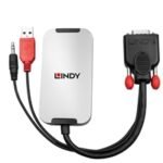 Lindy 38296 0.18m VGA & Audio (M) To DisplayPort (F) 1.2 USB Powered 1920x1080@60Hz Adapter Cable - Black - Image 2