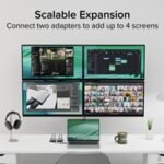 Plugable USBC-6950M Portable USB-C to Dual 4K DisplayLink Certified HDMI Adapter - Image 5