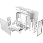 Antec Flux PRO Full Tower PC Case with Tempered Glass, White/Wood, 6 Pre-Installed Fans, USB Type-C, E-ATX/ATX/mATX/mITX Compatibility - Image 3