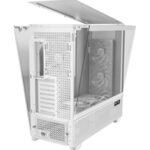 Antec Flux PRO Full Tower PC Case with Tempered Glass, White/Wood, 6 Pre-Installed Fans, USB Type-C, E-ATX/ATX/mATX/mITX Compatibility - Image 4