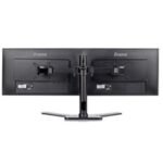 iiyama DS1002D-B1 Dual Desk Stand Monitor Arm, Desk Mount, Fits 2 x 30 Inch Flat Screens, Tilt, Swivel, Height, Rotation, inc Cable Management - Image 3