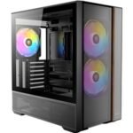 Antec FLUX Rear Mid Tower PC Case - Tempered Glass, Steel/Plastic/Wood, 5 PWM Fans, USB-C, ATX/Micro-ATX/ITX Compatibility - Image 6
