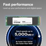 Crucial  (CT1000E100SSD8) E100 1TB PCIe Gen4 NVMe M.2 SSD, Sequential Write 4,500 MB/s, Sequential Read 5,000 MB/s - Image 2