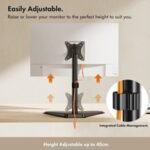 VonHaus Single Monitor Mount and Stand for 13-32 Inch Screens, VESA dimensions 75x75mm and 100x100mm - Image 6