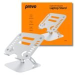 Prevo Aluminium Alloy Laptop Stand, Fit Devices from 11 to 17 Inches, Non-Slip Silicone, Height and Angle Adjustable