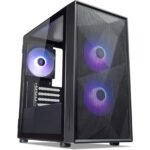 TecWare Forge M2 mATX PC Case, Compact High Airflow Mesh Front Panel, 3 x ARGB Fans Included, Hinged Tempered Glass Door, Supports 240mm Radiator, mATX/ITX, Black