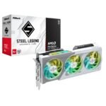 ASRock AMD Radeon RX 9060 XT Steel Legend OC 16GB GDDR6 Graphics Card, 2048 Streams, 3320MHz Boost Clock, Triple Fan, 2x DisplayPorts / 1x HDMI Port