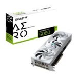 Gigabyte NVIDIA GeForce RTX 5080 AERO OC SFF 16GB GDDR7 Graphics Card, 10752 CUDA Cores, 2730 MHz Core Clock, Triple Fan, White, RGB, 3x DisplayPorts / 1x HDMI Ports