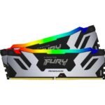 Kingston FURY Renegade KF572C38RSAK2-48 48GB (2x 24GB) DIMM System Memory, 7200MHz, DDR5, CL38, Silver, RGB, Intel XMP