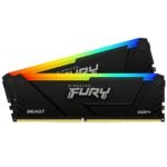 Kingston FURY Beast KF432C16BB2AK2/32 32GB (2x 16GB) DIMM System Memory, 3200MHz, DDR4, CL16, Black, RGB, Intel XMP